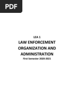 Law Enforcement Organization and Administration: First Semester 2020-2021