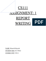 CS111 Assignment 1 Report