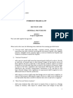 Foreign Trade Law: Section One General Provisions