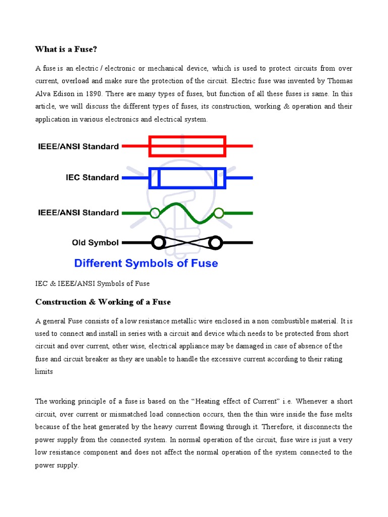 What Is A Fuse | PDF | Fuse (Electrical) | Alternating Current