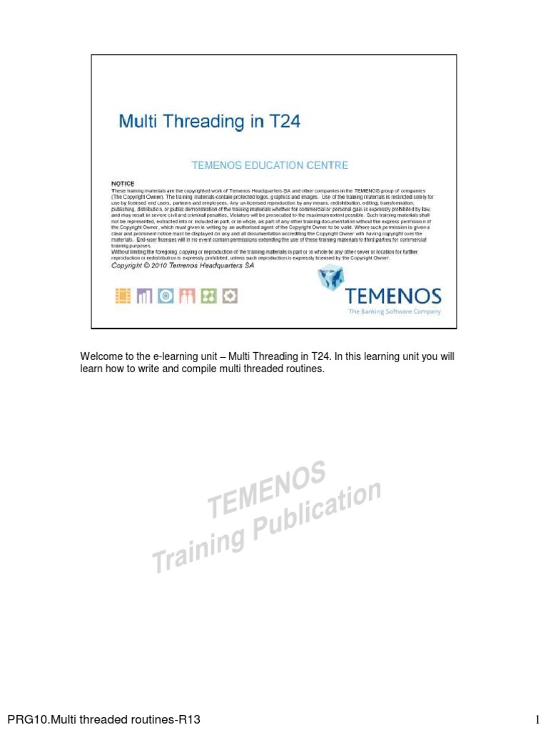 Multi-Threading in T24 Explained | PDF | Subroutine | Thread (Computing)