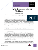 Literature Review On Abrasive Jet Machining: Tarun Batra and Devilal