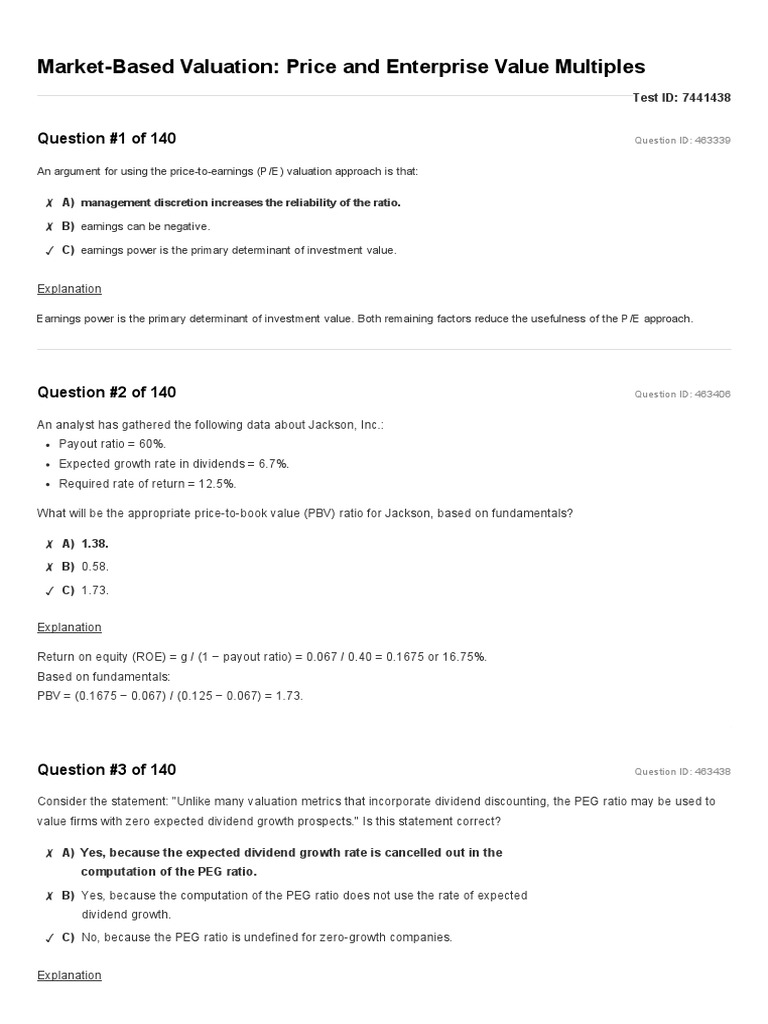 05 Market-Based Valuation - Price and Enterprise Value Multiples | PDF ...