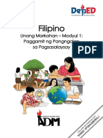 Filipino: Unang Markahan - Modyul 1: Paggamit NG Pangngalan Sa Pagsasalaysay