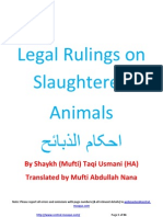 Islamic Rulings For Slaughtering Animals: by Shaykh (Mufti) Taqi Usmani (HA)