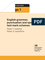 Key Stage 1: English Grammar, Punctuation and Spelling Test Mark Schemes