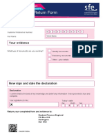 SFE PGL Document Return Form