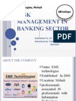 Risk Management in Banking Sector: EME Technologies, Mohali