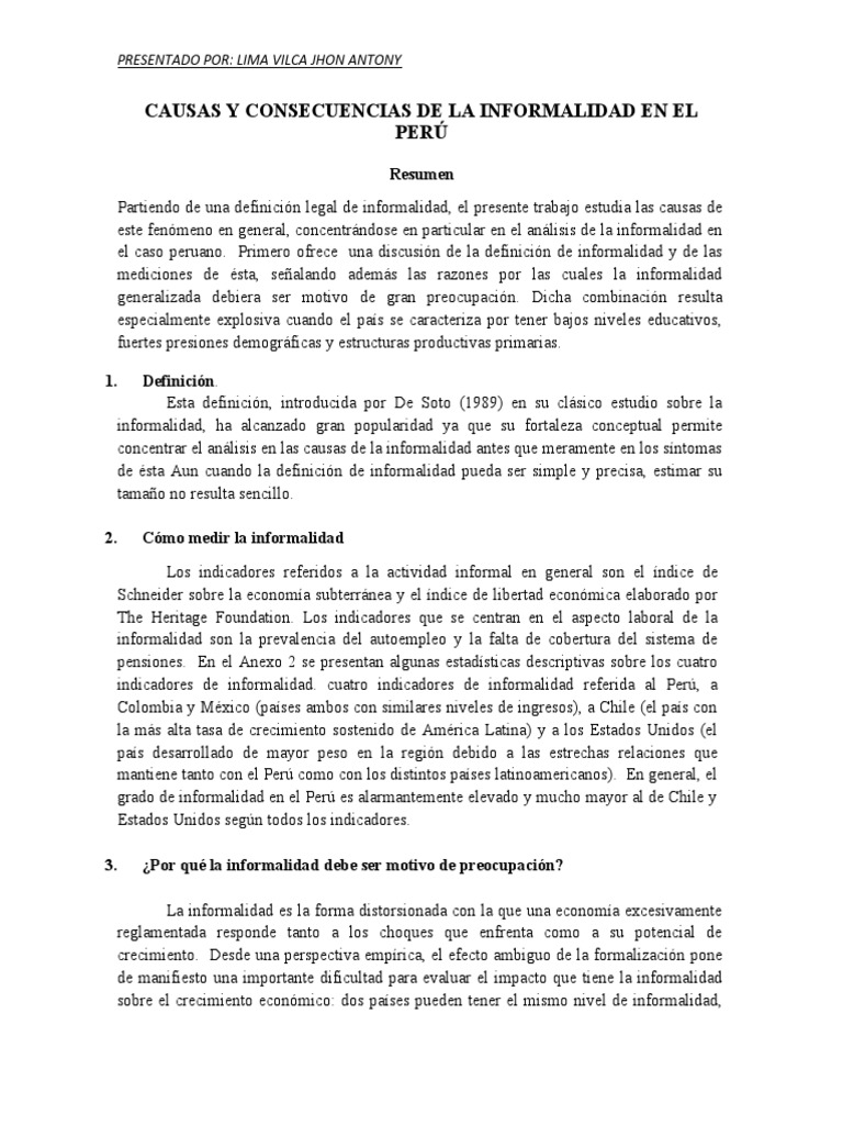 Impacto de la Informalidad en Perú | PDF | Perú | Análisis de regresión