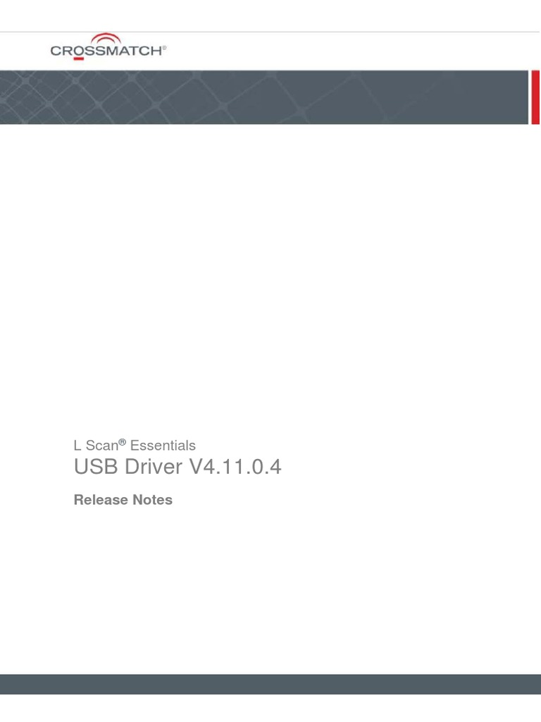 L SCAN USB Driver V4.11.0.4 Release Notes PDF | PDF