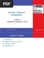 TIC 2151 - Theory of Computation: Context-Free Grammars (CFG)