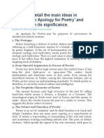 The Main Ideas in An Apology For Poetry