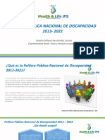 Política Pública Nacional de Discapacidad 2013 - 2022