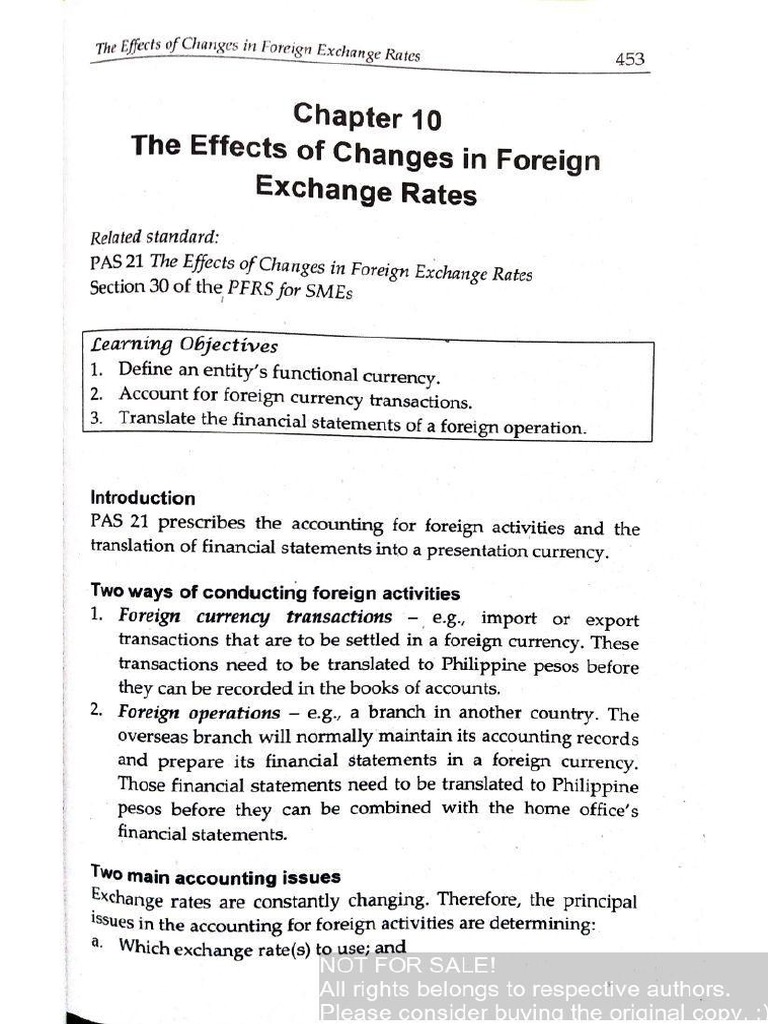 Chapter 10 - The Effects of Changes in Foreign Exchange Rates | PDF