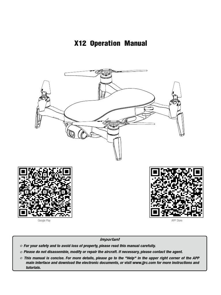 jjrc x12 User Manual PDF Battery Charger Compass