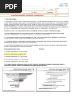 Avaliação de Sociologia - 1o Ano - Socialização, escola e família