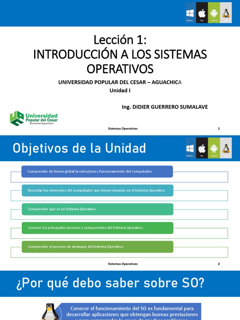 Lección 1 | PDF | Sistema operativo | Hardware de la computadora