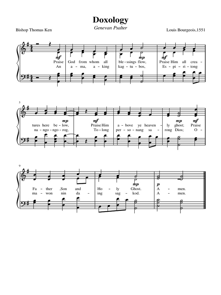 Doxology Genevan Psalter Pdf Hymns Christian Hymns