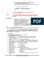 Informe Perito Construccion Del Sistema de Red de Alcantarillado y Disposicion de Desagues en El Anexo Bujama Baja - Mala-Cañete