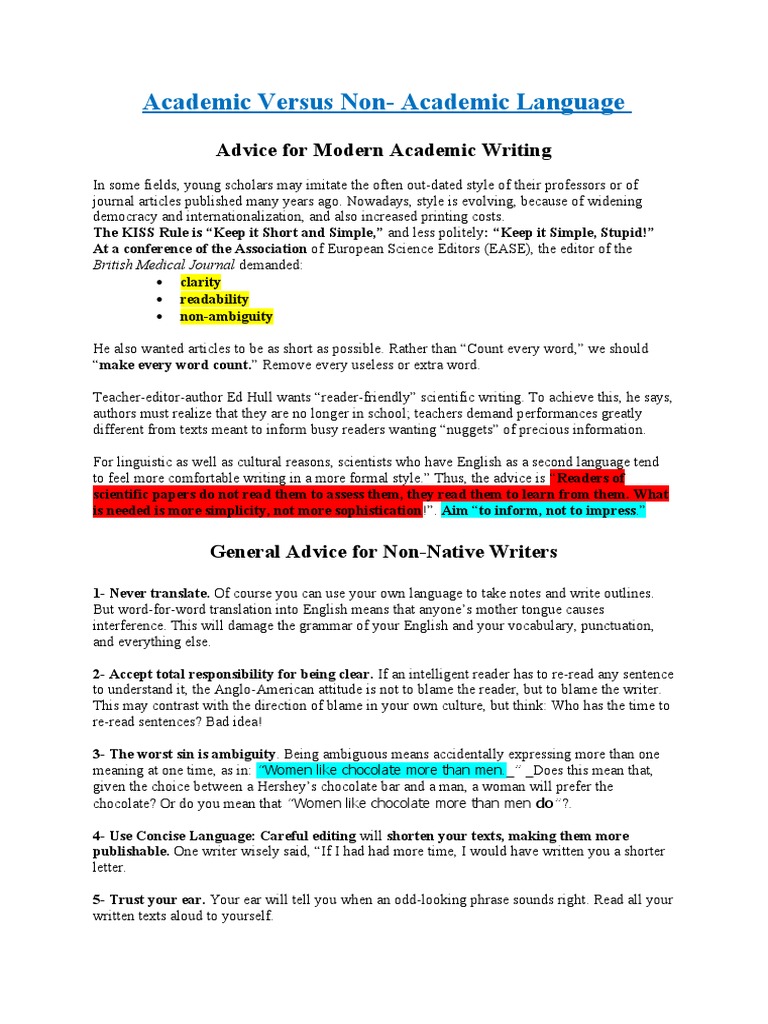 Academic Writing: Simplifying Language | PDF | Ambiguity | English Language
