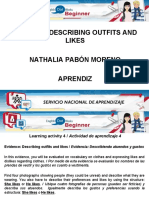 Evidence Describing Outfits and Likes Nathalia Pabón Moreno Aprendiz