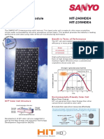 HIT-240HDE4 HIT-235HDE4 HIT Photovoltaic Module: Benefit in Terms of Performance