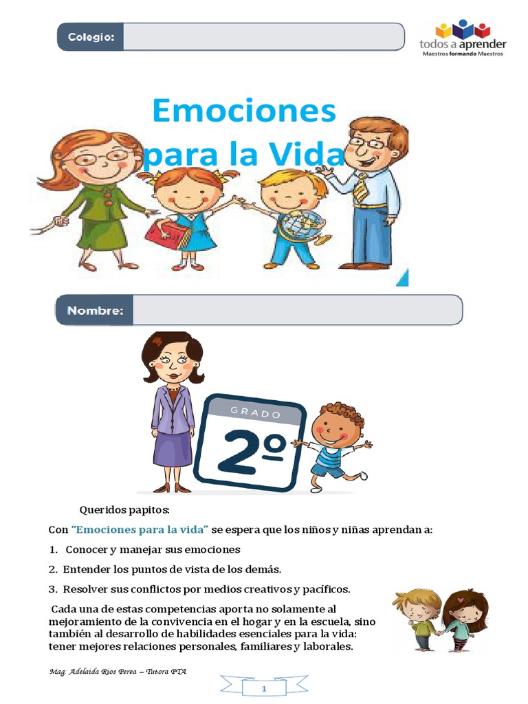 2° Emociones para La Vida 2° Pta PDF | PDF | Ansiedad | Las emociones