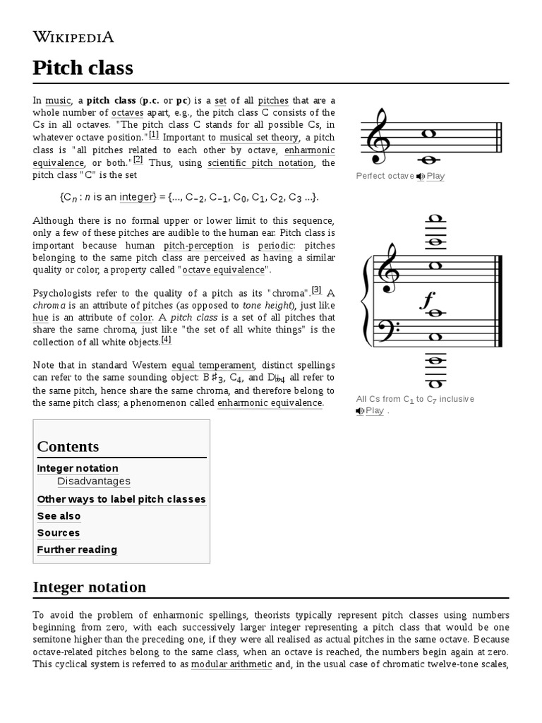 Pitch Class Chroma Is An Attribute of Pitches (As Opposed To Tone