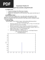 Experiment Number 03 Signal Characteristics Using MATLAB: 3.1 Objective