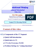 Computational Thinking 1-0-1 Introduction to Computational Thinking