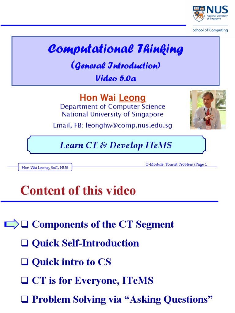 Introduction To Computational Thinking