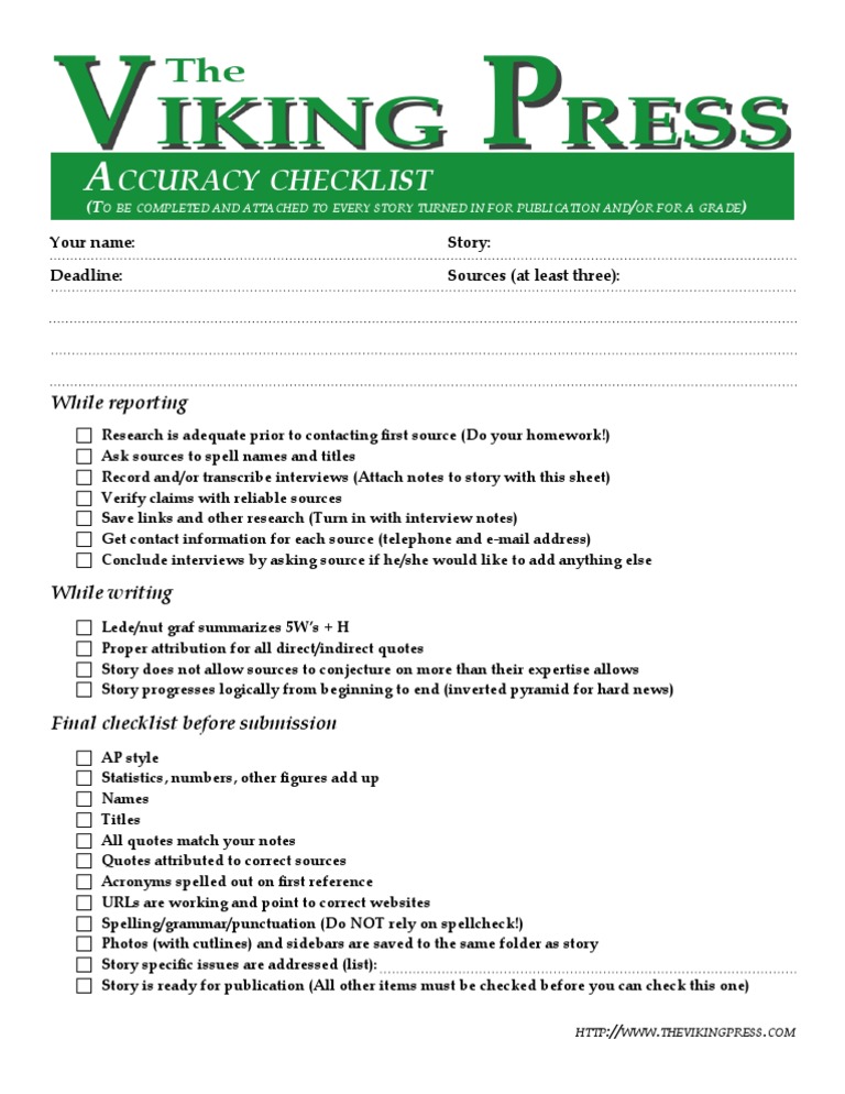 Submission Accuracy Checklist | PDF