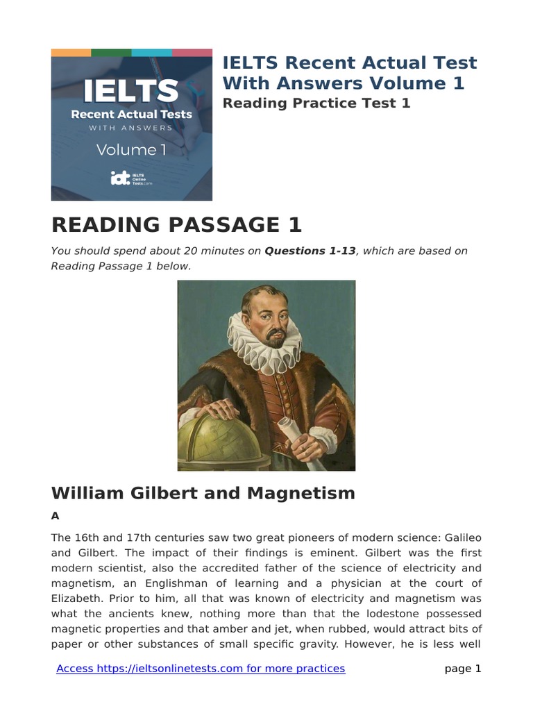 Gilbert and Magnetism: IELTS Reading 1 | PDF | Magnet | Magnetism