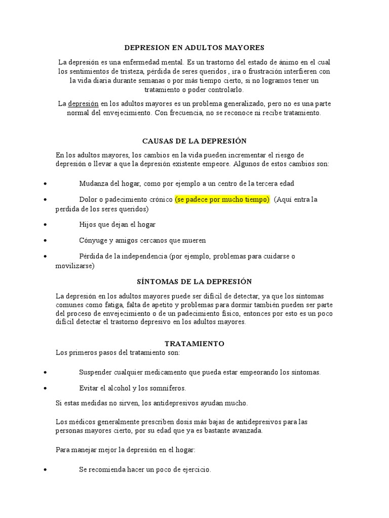 Depresion en Adultos Mayores | PDF | Depresión (estado de ánimo) | Vejez