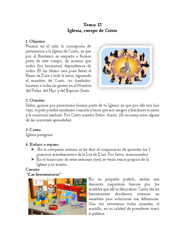 La Iglesia como Cuerpo de Cristo para Niños | PDF | eucaristía | Cristo ...