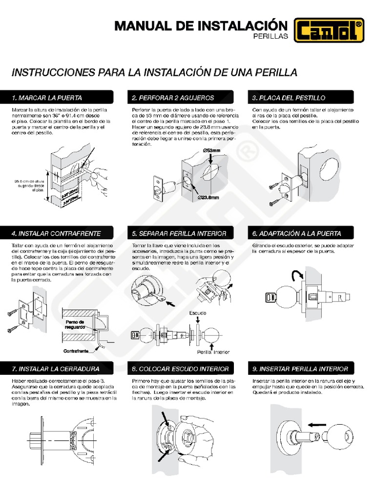 Manual de Instalacion Perillas Cantol PDF | PDF