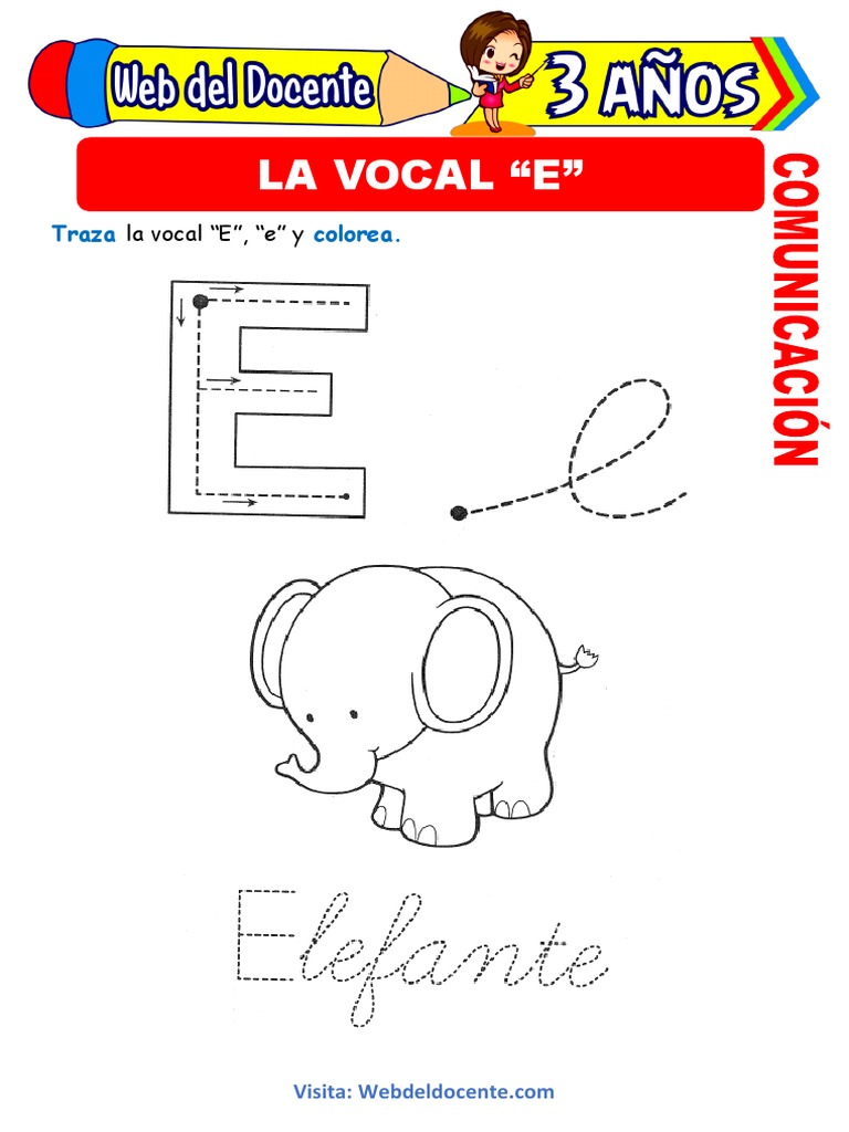 Actividades para aprender la vocal E | PDF
