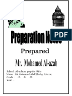 School:Al-zohour Prep For Girls Name:Mr - Mohamed Abd Elnaby Al-Azab Grade: /A & /B Year