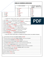 Adverbs of Manner Exercise PDF