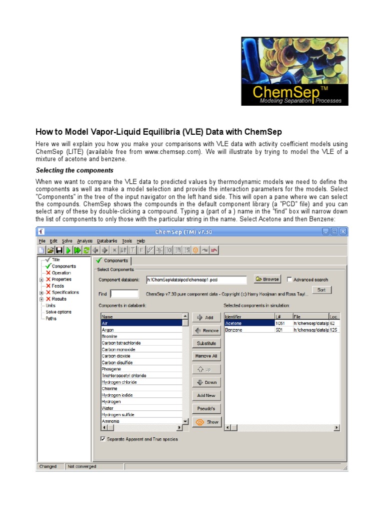 How To Model Vapor-Liquid Equilibria (Vle) Data With Chemsep | PDF ...