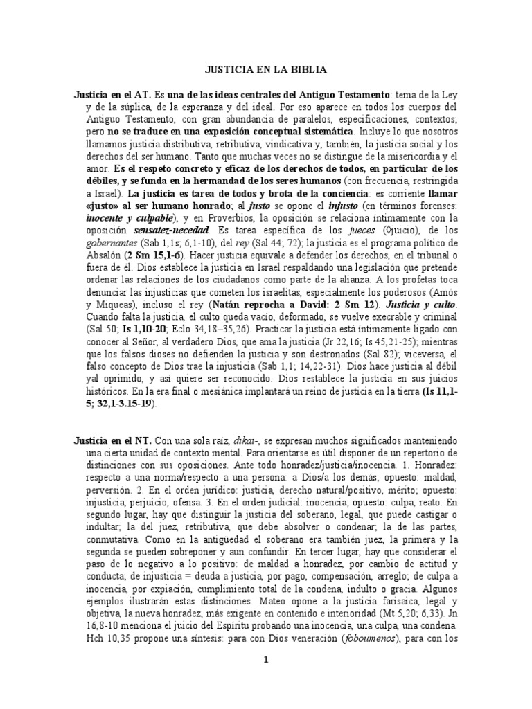 Justicia y Paz en La Biblia | PDF | Reinado y reino de dios | Jesús