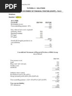 Tutorial 6 - Solutions Consolidated Statement of Financial Position (Csofp) - Part 2 Solutions