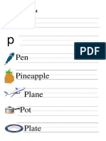 Pen Pineapple Plane Pot Plate: The English Alphabet