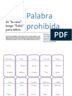 Juego Tabú Vocabulario de La Casa