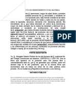 Modelo acto desistimiento litigio  caracteres