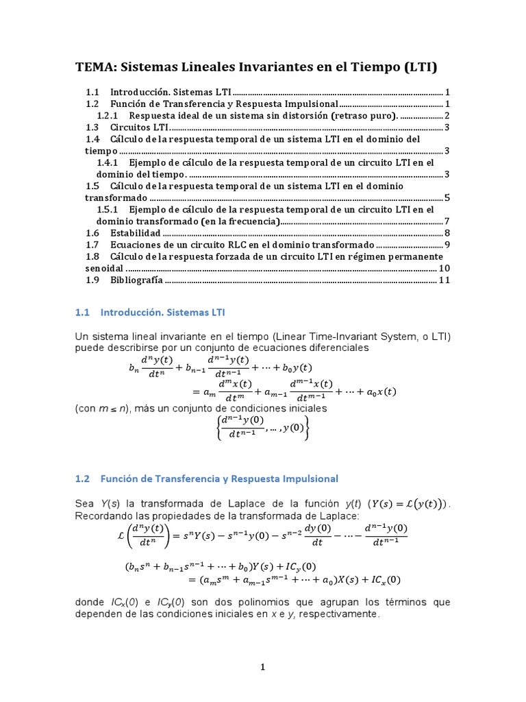 Sistemas LTI PDF | PDF | Número complejo | Ecuaciones