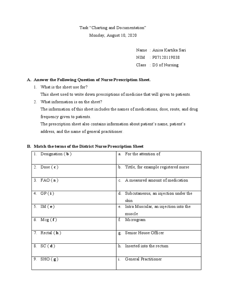 Nursing Prescription Guidelines | PDF