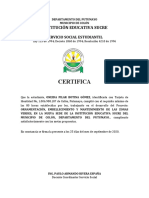 Certificado Servicio Social Pilar Botina