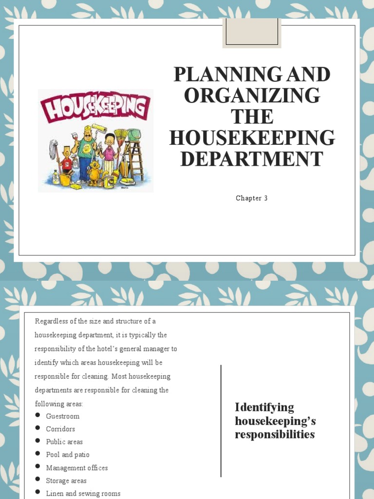 Planning and Organizing THE Housekeeping Department PDF