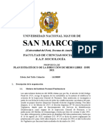 PROPUESTA DE PLAN ESTRATÉGICO DE LA DIRECCIÓN DE MEDIO LIBRE - INPE 2021 TRABAJO DE CLASE - SOCIOLOGÍA UNMSM